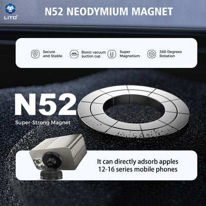 Magnetische Autohalterung Lito LT-W12, Universal, Schwarz