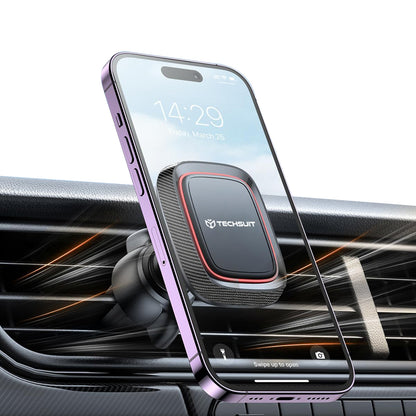 Magnetische Autohalterung Techsuit S4, Universal, Schwarz Rot