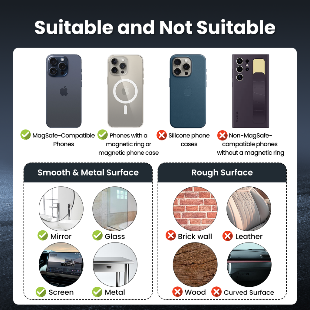 Support Auto Magnétique XO Design C155, Universel, Noir