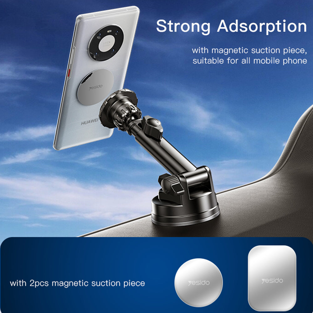 Support Auto Magnétique Yesido C160, Universel, Noir