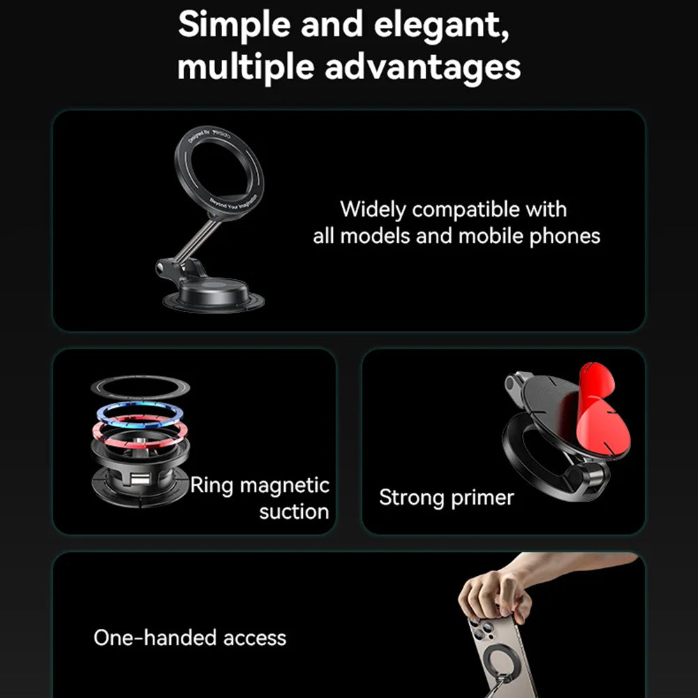 Support Auto Magnétique Yesido C218, Universel, Noir