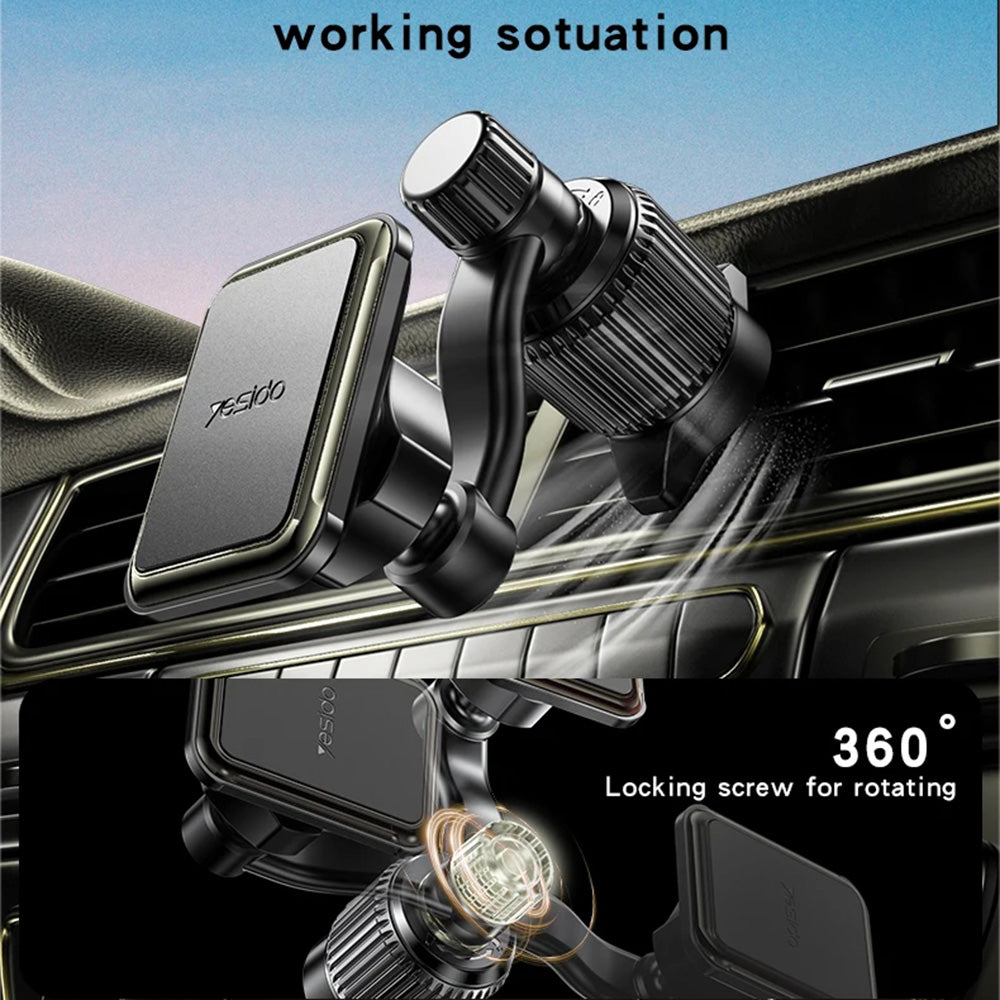 Support Auto Magnétique Yesido C244, Universel, Noir