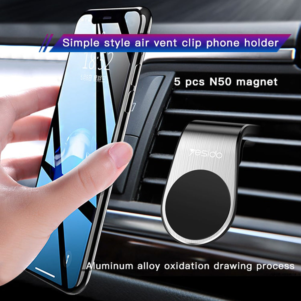 Support Auto Magnétique Yesido C64, Universel, Noir