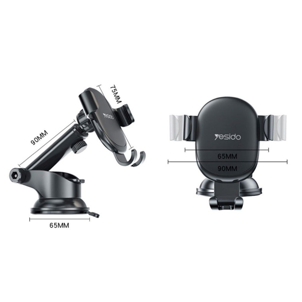 Autohalterung Yesido C120, 4 Zoll - 6,5 Zoll, Schwarz