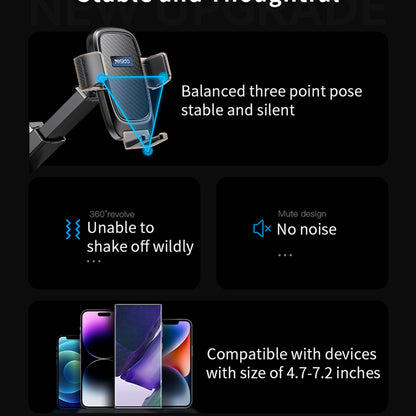 Support Auto Yesido C262, 4.7 pouces - 7.2 pouces, Noir