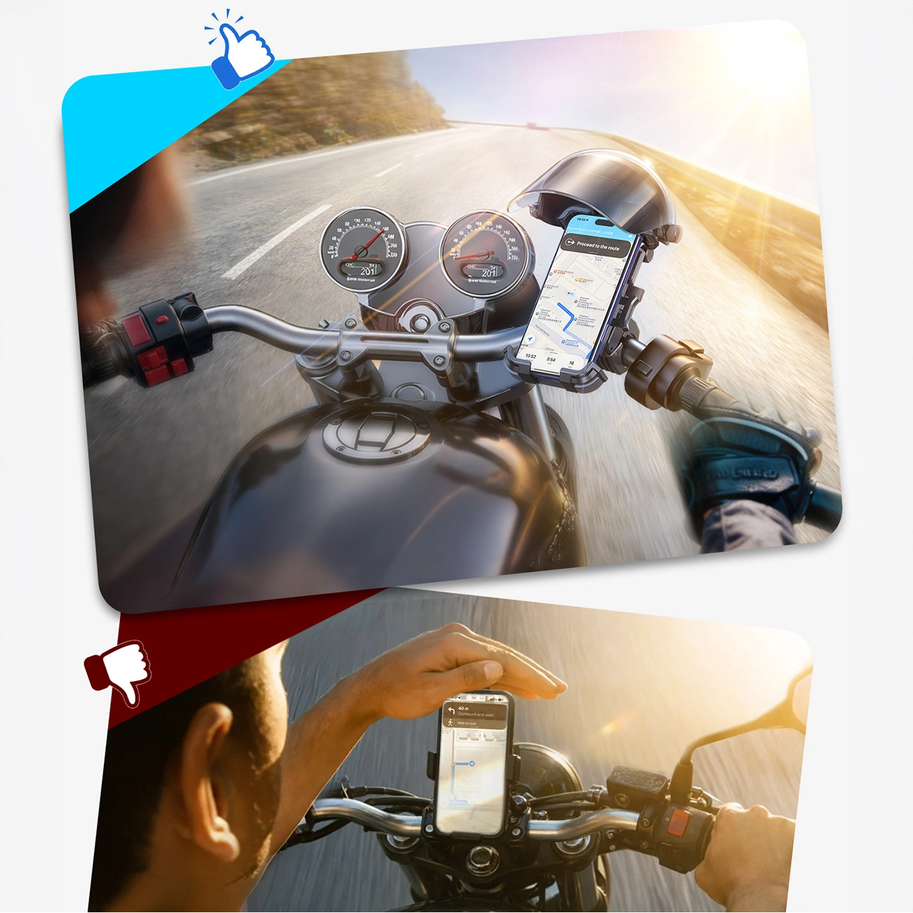Support Vélo Moto avec Pare-soleil Joyroom JR-ZS526, 4,7 pouces - 7 pouces, Noir
