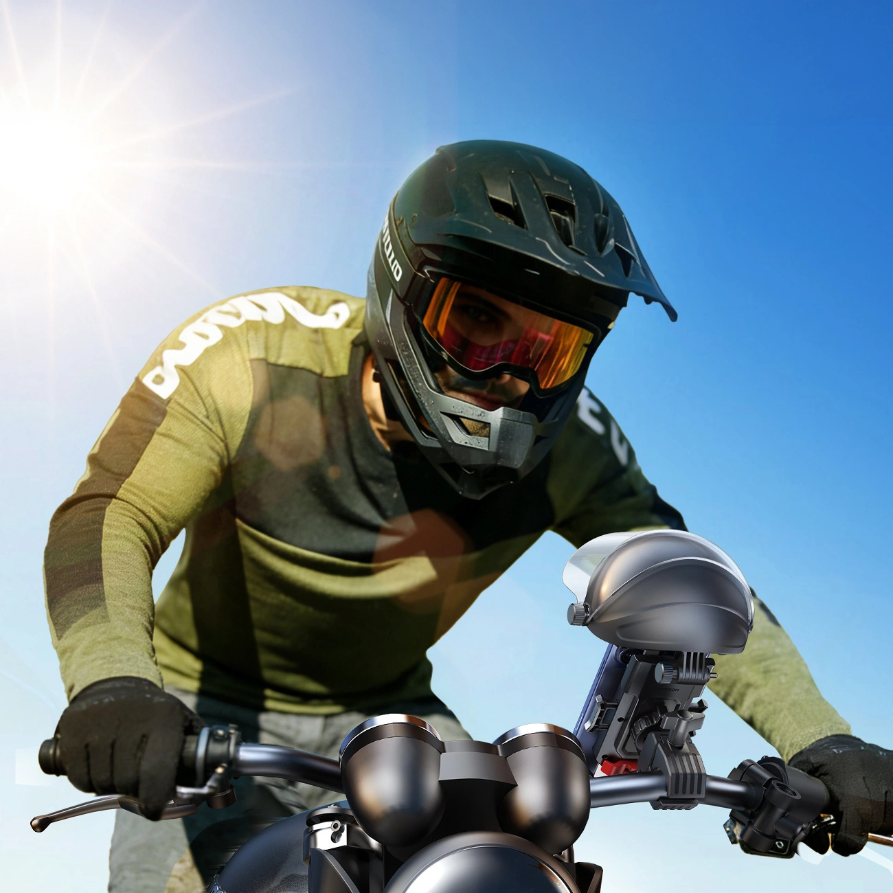 Support Vélo Moto avec Pare-soleil Joyroom JR-ZS526, 4,7 pouces - 7 pouces, Noir