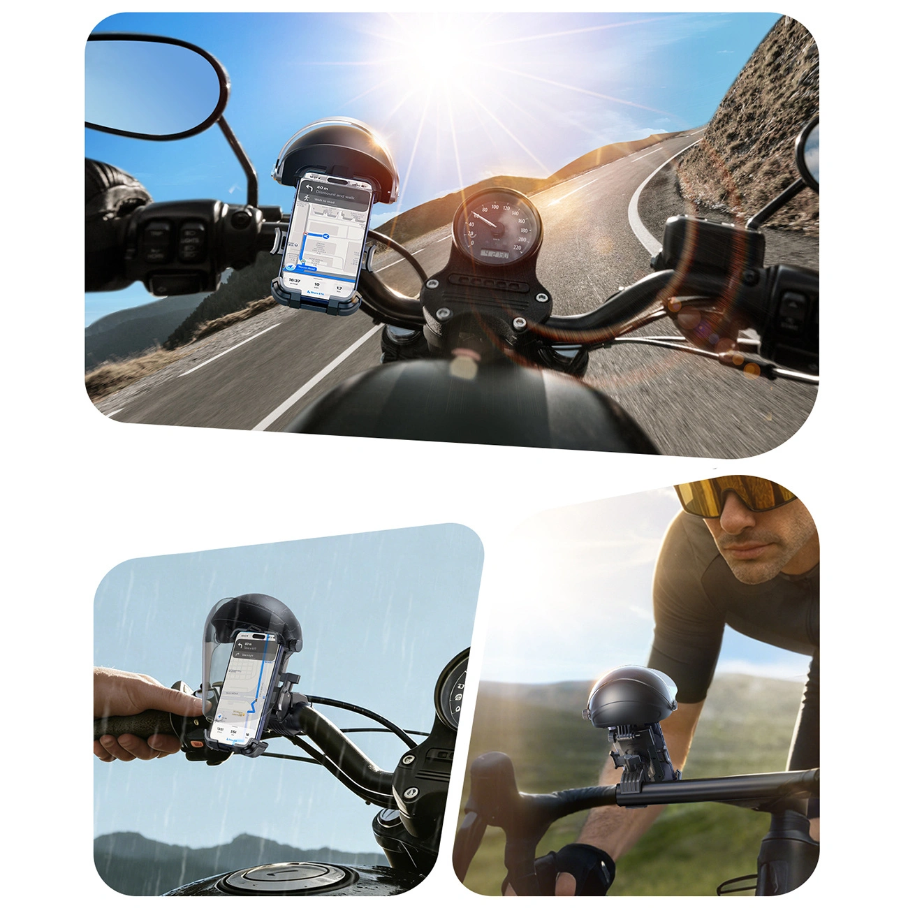 Support Vélo Moto avec Pare-soleil Joyroom JR-ZS526, 4,7 pouces - 7 pouces, Noir