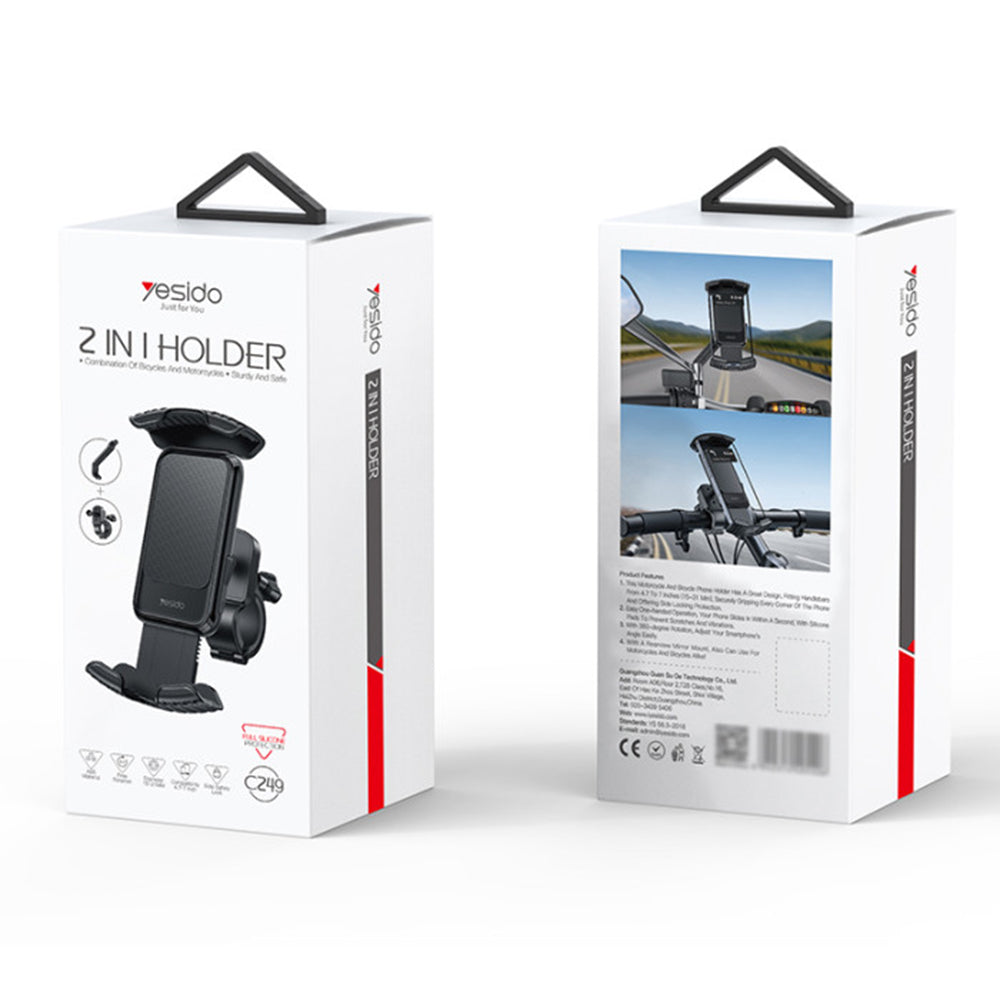 Fahrradhalterung Yesido C249, 4,8 Zoll - 7,2 Zoll, Schwarz