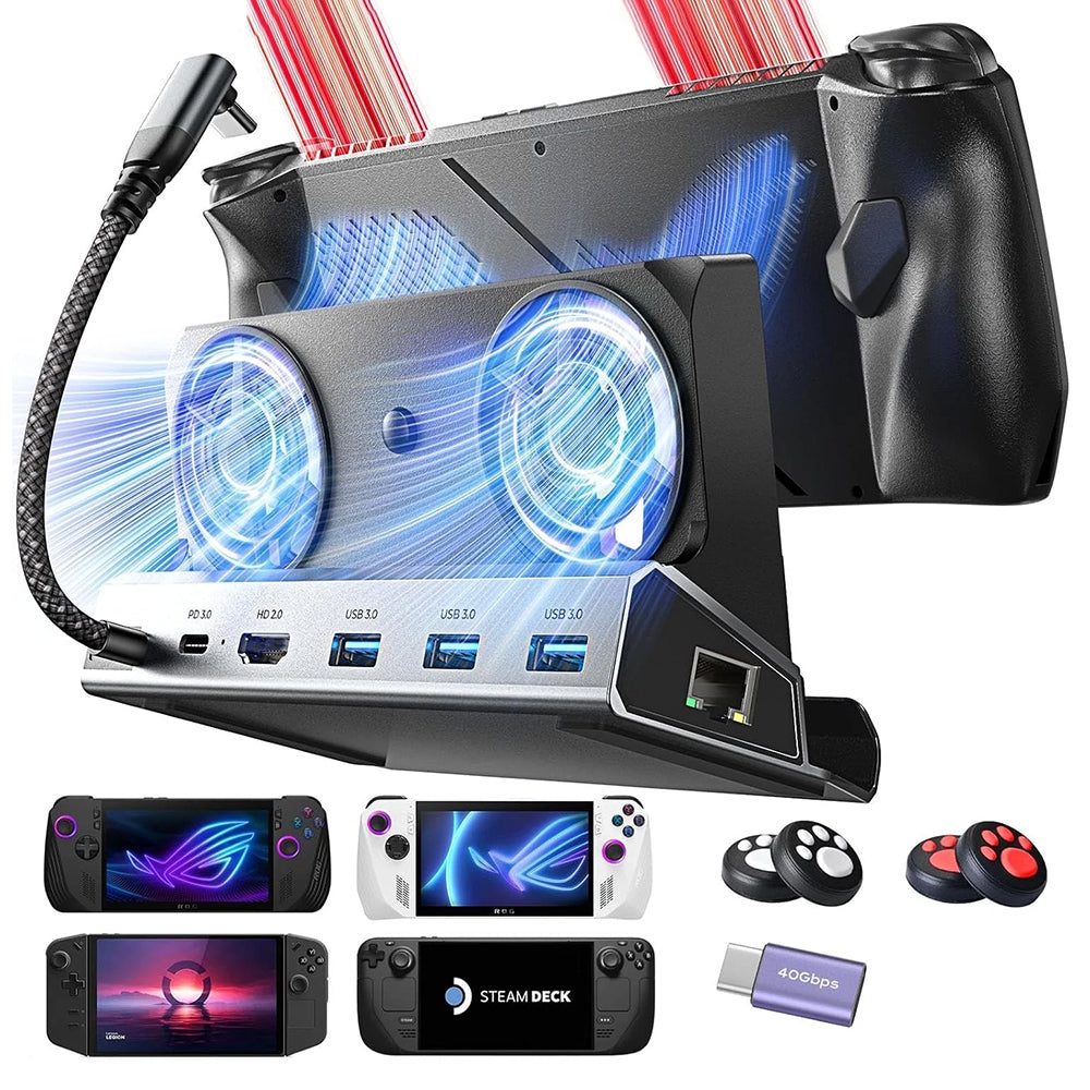 Support Hub avec Cooler Lisen S1 pour Console ROG / Lenovo / Razer / Aya / Logitech / Onexplayer Series, Noir YL0423110005