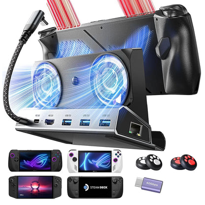Support Hub avec Cooler Lisen S1 pour Console ROG / Lenovo / Razer / Aya / Logitech / Onexplayer Series, Noir YL0423110005
