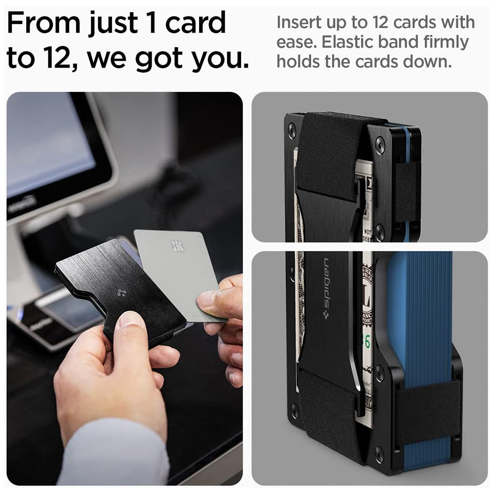 RFID-Schutzhalter Spigen S für Zahlungskarten, Schwarz AMP02898