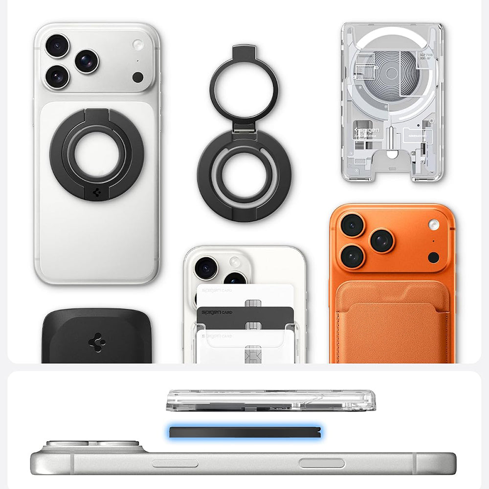 Support Anneau Spigen Dual Pop Mag S, Universel, Noir AMP11735