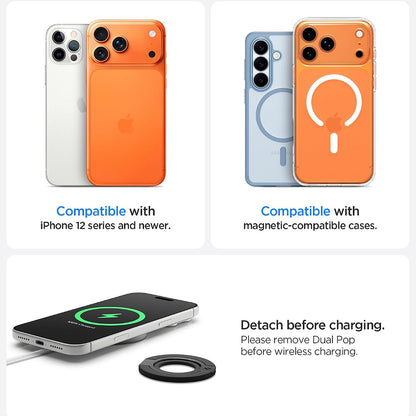 Support Anneau Spigen Dual Pop Mag S, Universel, Noir AMP11735