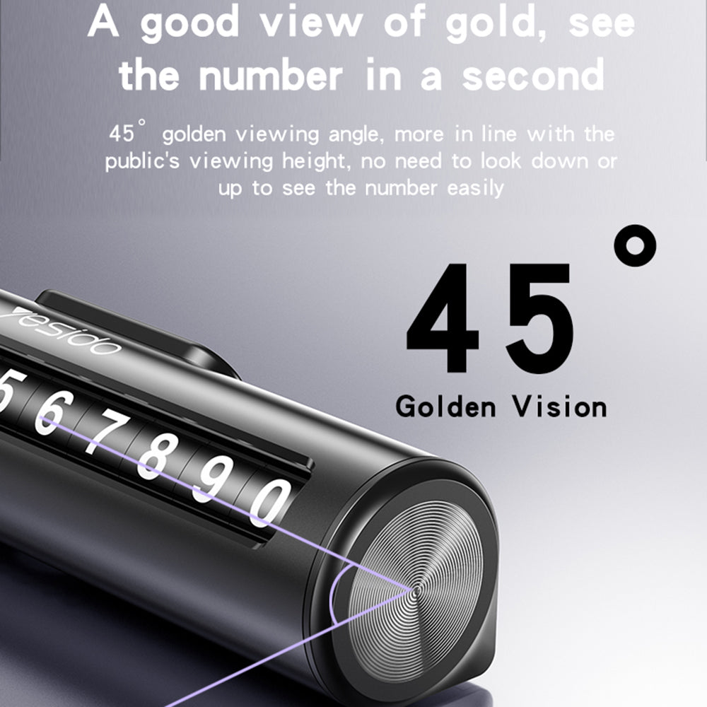 Support Numéro Téléphone Voiture Yesido C202, Noir