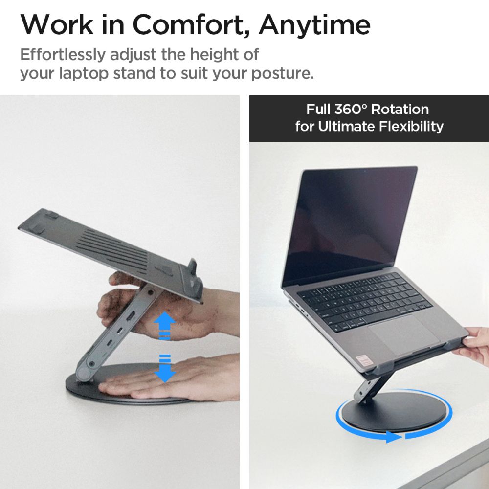 Spigen LD204H Laptopständer, Silber