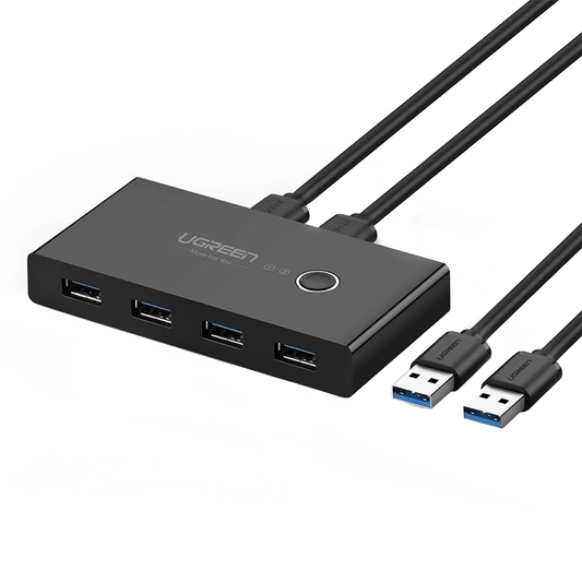 USB-Switch UGREEN US216 (30768) Two Sharing Box Neue Version, 4 x USB-A 3.0, Schwarz