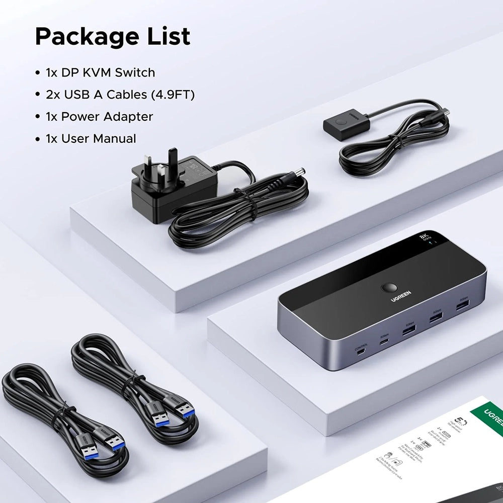Switch Vidéo DisplayPort UGREEN AK700 (55851), Gris