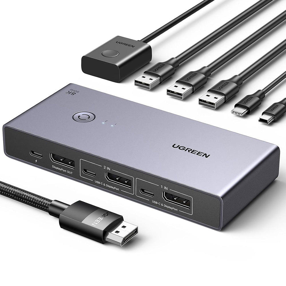 Commutateur Vidéo DisplayPort UGREEN CM695 (25962), Noir