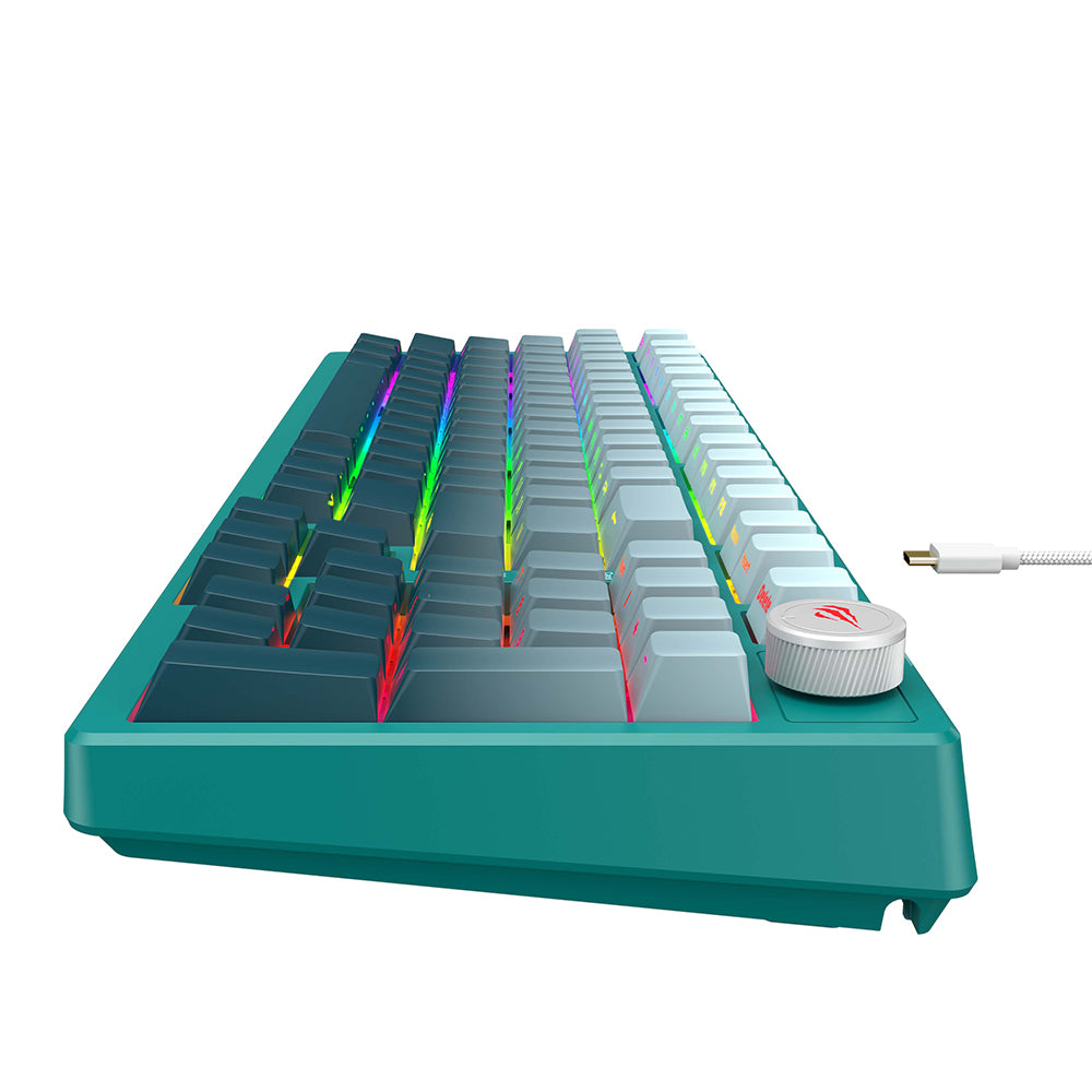 Clavier Gaming HAVIT KB899L, RGB, 1.8m, Blanc Vert