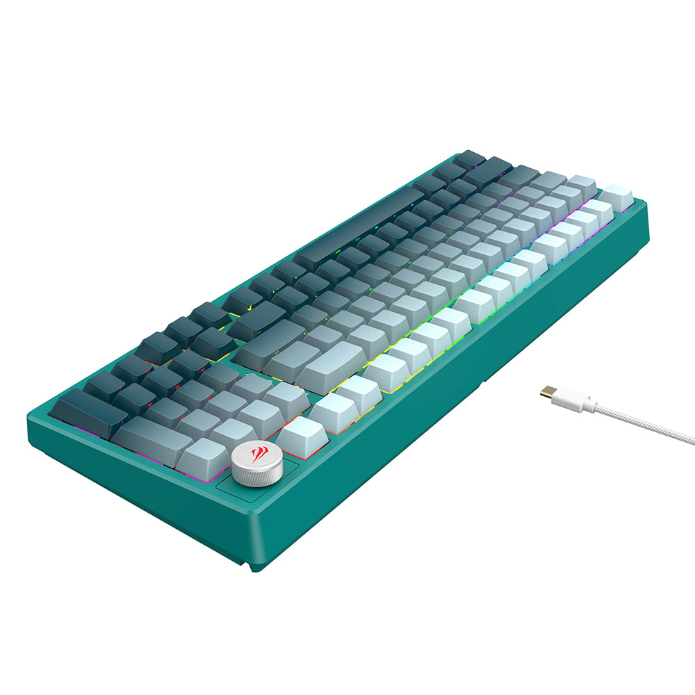 Clavier Gaming HAVIT KB899L, RGB, 1.8m, Blanc Vert
