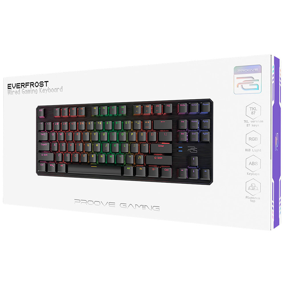 Clavier Gaming Filaire USB Proove Everfrost, RGB, 1.8m, Noir CKEVEN00000401