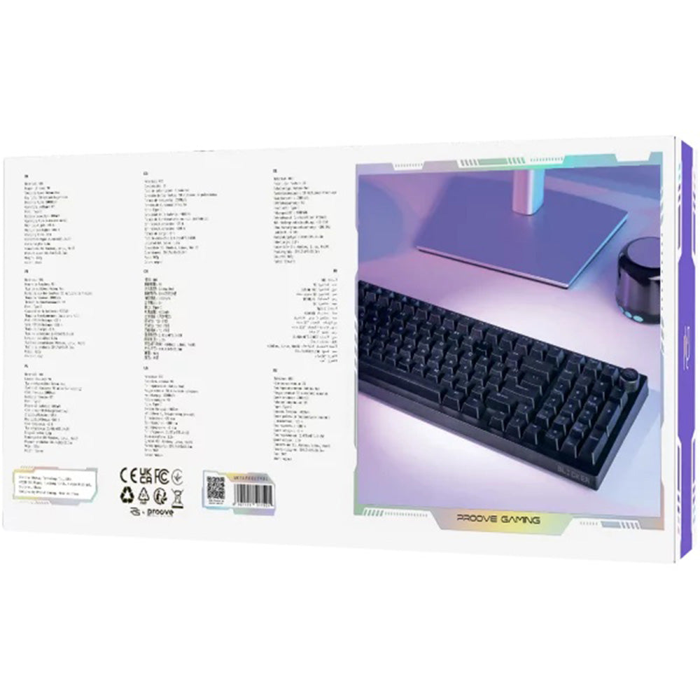 Clavier Gaming Sans Fil Proove Slicker, RGB, BT / Wi-Fi / Filaire, 1.8m, Noir WKSLEN00022401