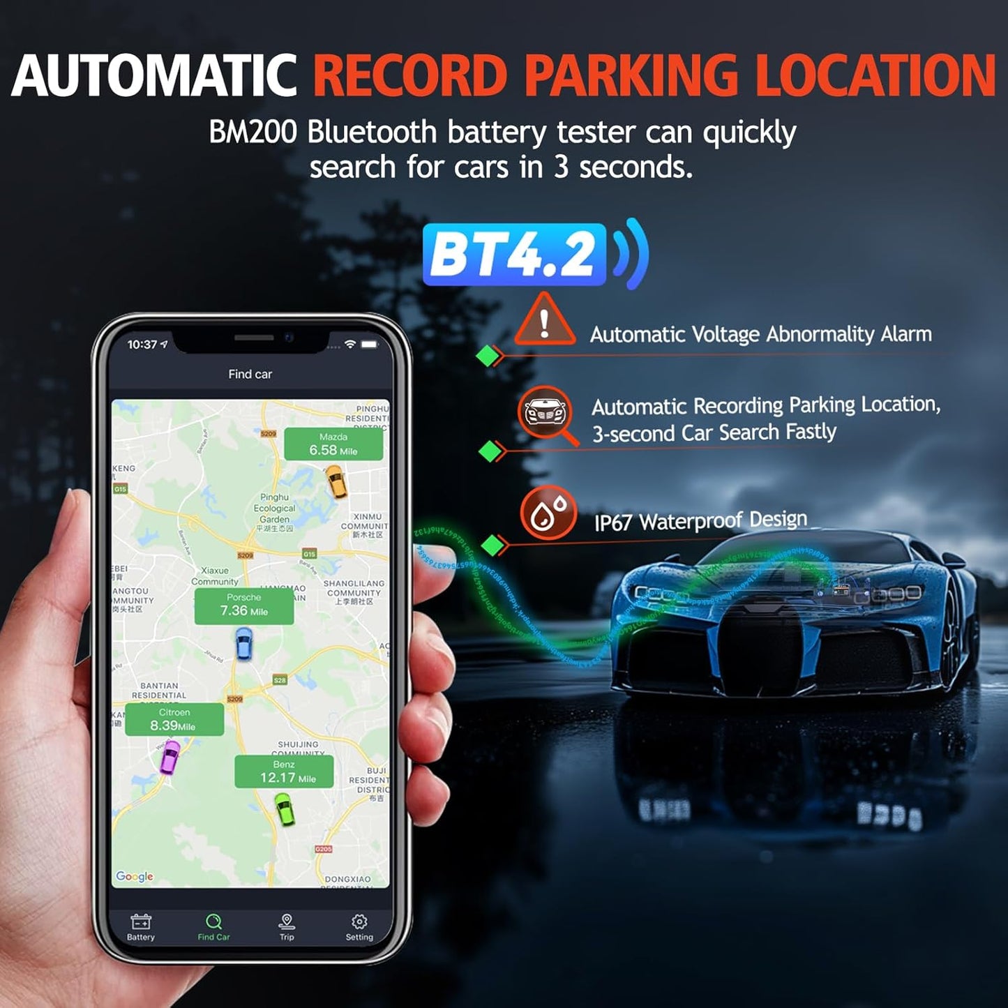 Testeur Bluetooth de Surveillance de Batterie Auto Ancel BM200