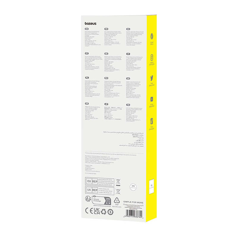 Touch Pen Baseus Smooth Writing pour Apple iPad, Version Wireless & Wired Active, Blanc C40169009123-00