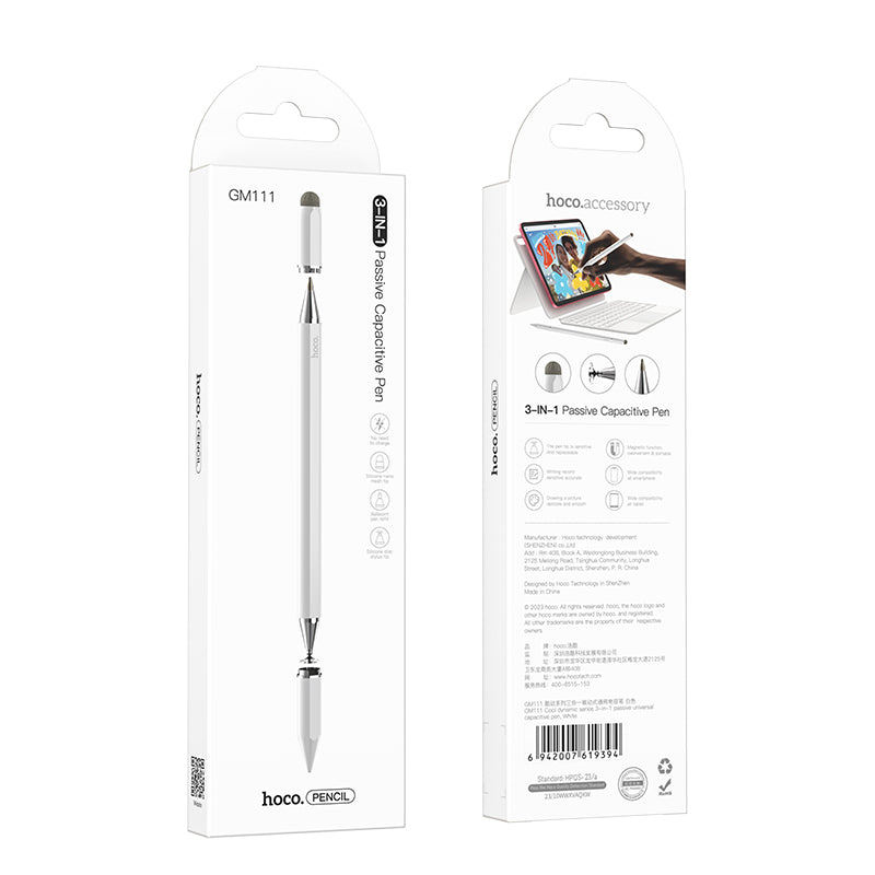 Stylet HOCO GM111 3en1, Blanc