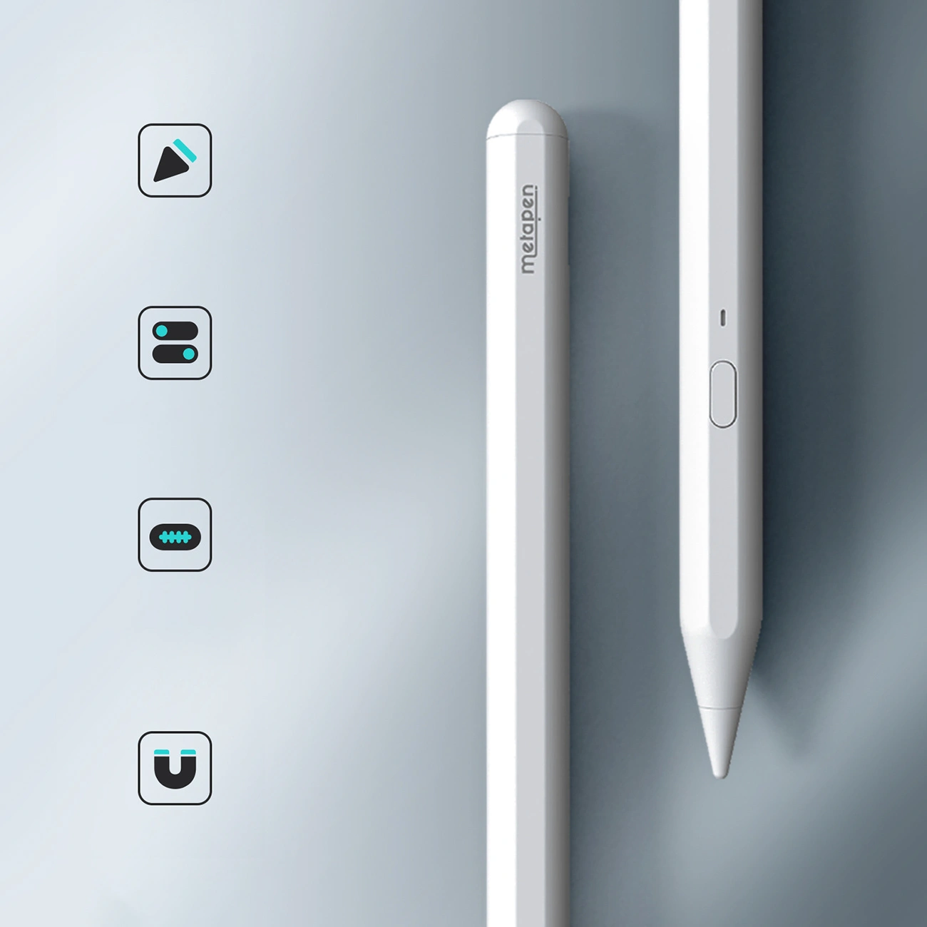 Stylet Metapen A11 pour Apple iPad, Version Active, Blanc ME-APP412