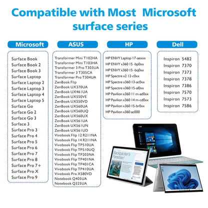 Touch Pen Techsuit F97 pour Microsoft Surface, Version Active, Noir