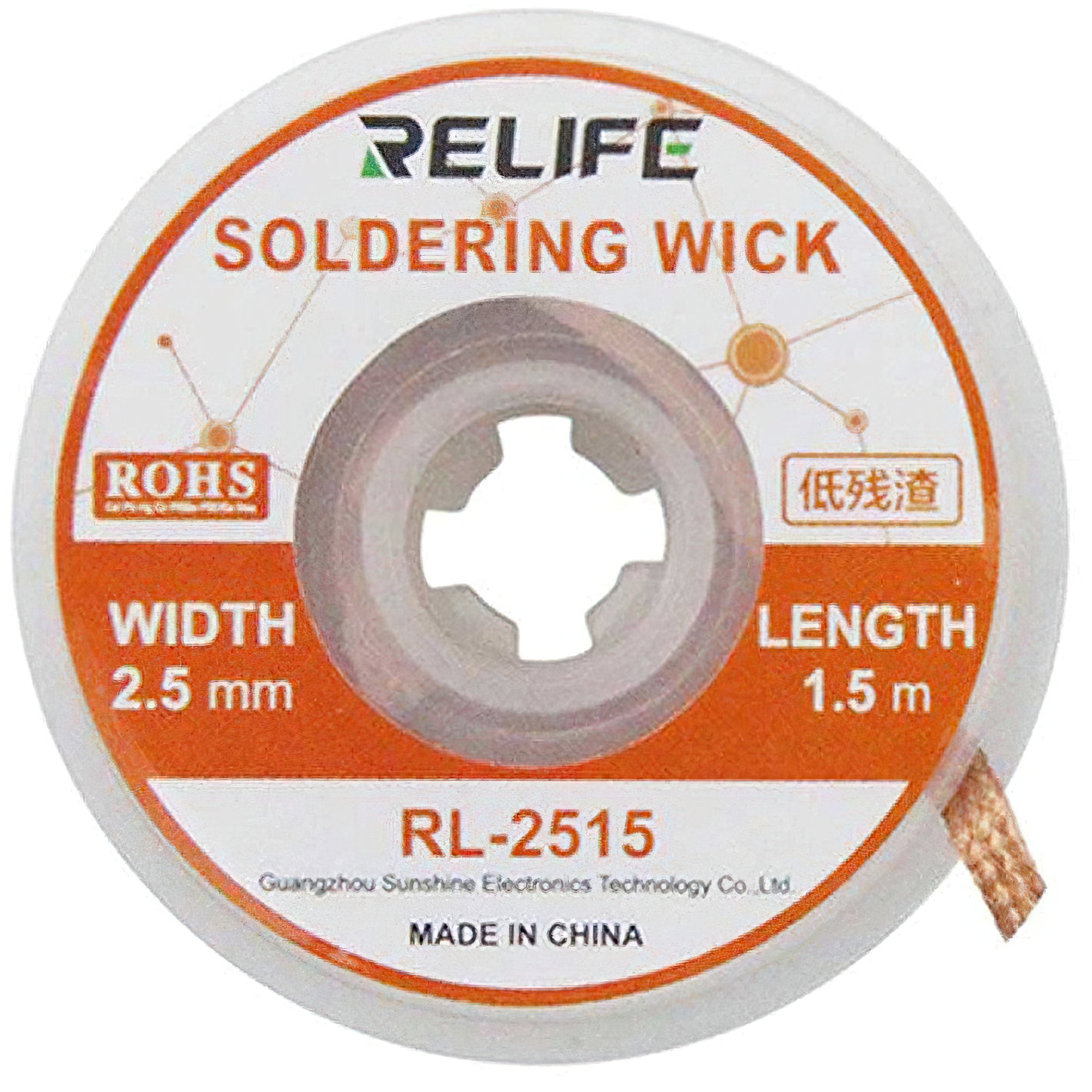 Relife RL-2515 Docht, 2,5 mm, 1,5 m
