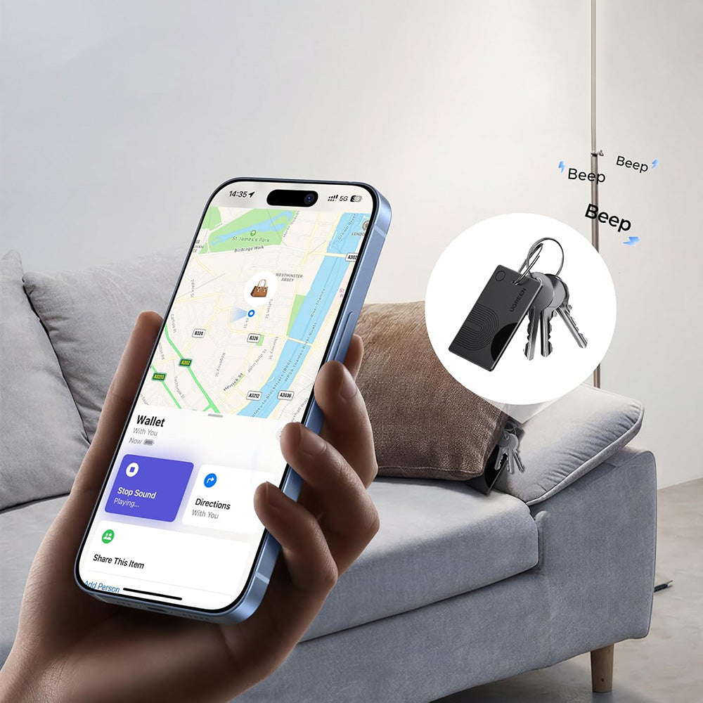 UGREEN SmartTag Smart Finder Slim 3 CM921 pour la série iOS, Noir