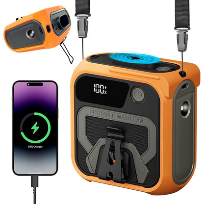 Tragbarer Ventilator Techsuit Z13 mit externem Akku 10000mAh, Orange