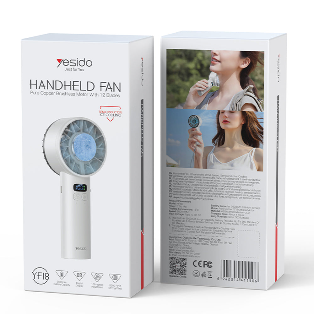 Ventilateur Portable Yesido YF18, Noir